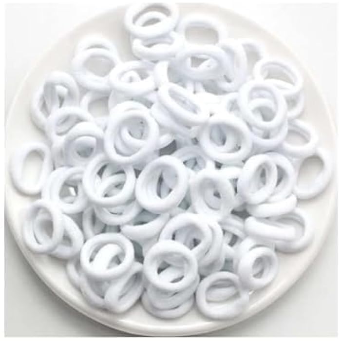 42Pcs Seamless Mini Hair Ties Elastic Hair Bands Ponytail Holders for Kids Baby Girls White Color - Image 5